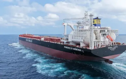 CMB.Tech stuurt eerste ammoniak-bulkschip op maidentrip naar Australië