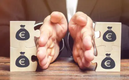 puzzelstukken met budget verdeeld